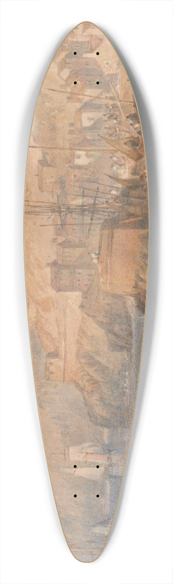 Joseph Mallord William Turner - St. Mawes, Cornwall 39.3 inch art pintail longboard deck