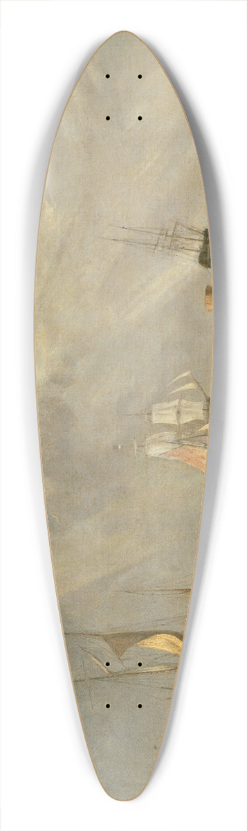 Joseph Mallord William Turner - The Fish Market at Hastings Beach 39.3 inch art pintail longboard deck