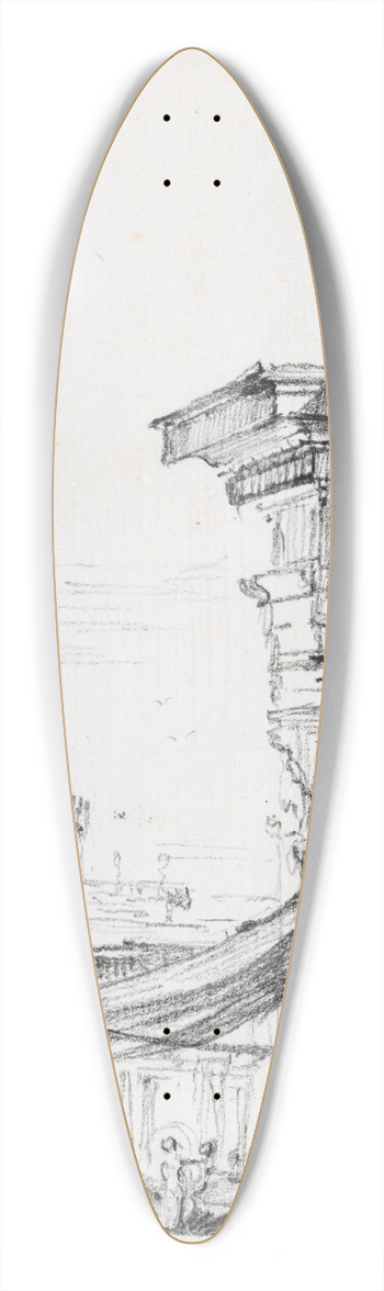 Joseph-Marie Vien - A Balcony in the Roman Forum 39.3 inch art pintail longboard deck
