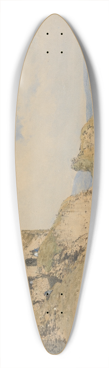 Joseph Nash - Corfe Castle, Dorset 39.3 inch art pintail longboard deck