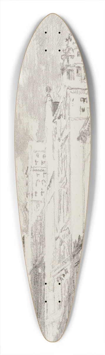 Joseph Pennell - Broadway Towers 39.3 inch art pintail longboard deck