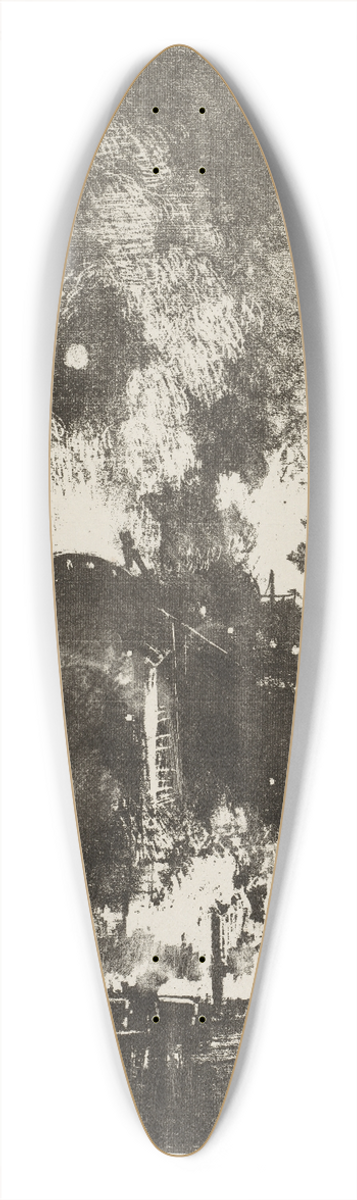 Joseph Pennell - Furnaces at Night 39.3 inch art pintail longboard deck