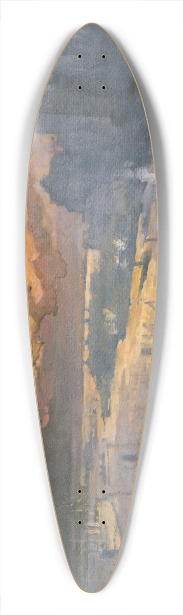 Joseph Pennell - Reflective river 39.3 inch art pintail longboard deck