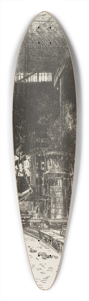 Joseph Pennell - The New Gun Pit 39.3 inch art pintail longboard deck