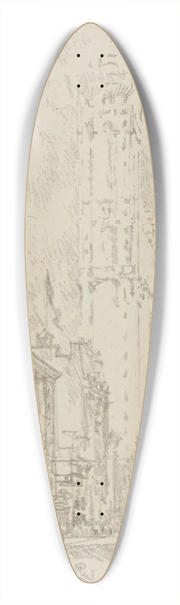 Joseph Pennell - The Times Building 39.3 inch art pintail longboard deck