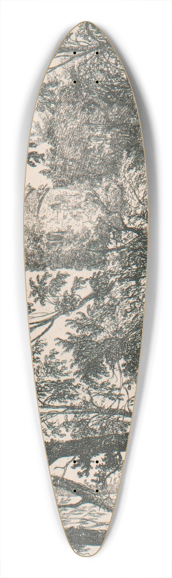 Joseph Stannard - Old Whittlingham Church 39.3 inch art pintail longboard deck