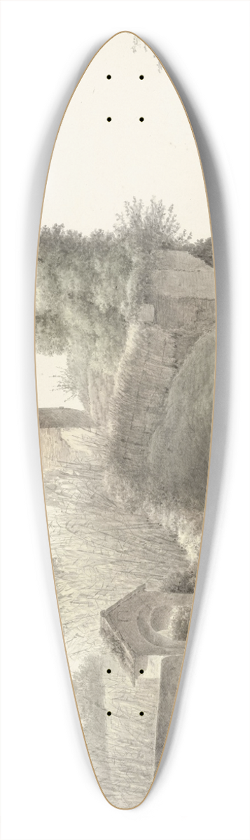 Josephus Augustus Knip - Neros Aqueduct in Rome 39.3 inch art pintail longboard deck