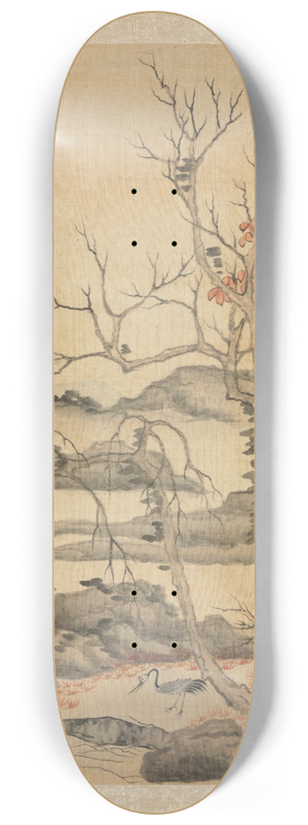 Chen Hongshou - Daoist and Crane in Autumn Landscape 8.25 inch art skate deck
