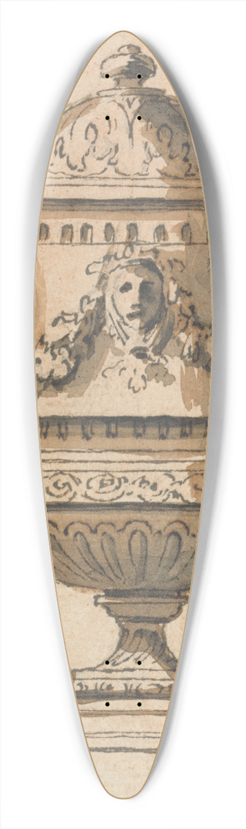 Joseph Wilton - Design for an Urn 39.3 inch art pintail longboard deck