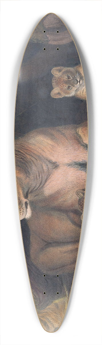 Joseph Wolf - The Lion 39.3 inch art pintail longboard deck
