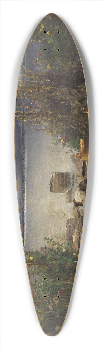 Joseph Wopfner - Blumengarten und Fischer auf der Fraueninsel 39.3 inch art pintail longboard deck