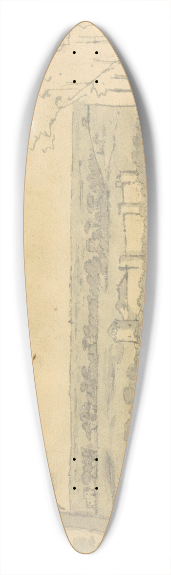 Joseph Wright of Derby - Landscape with a Distant Buildings 39.3 inch art pintail longboard deck