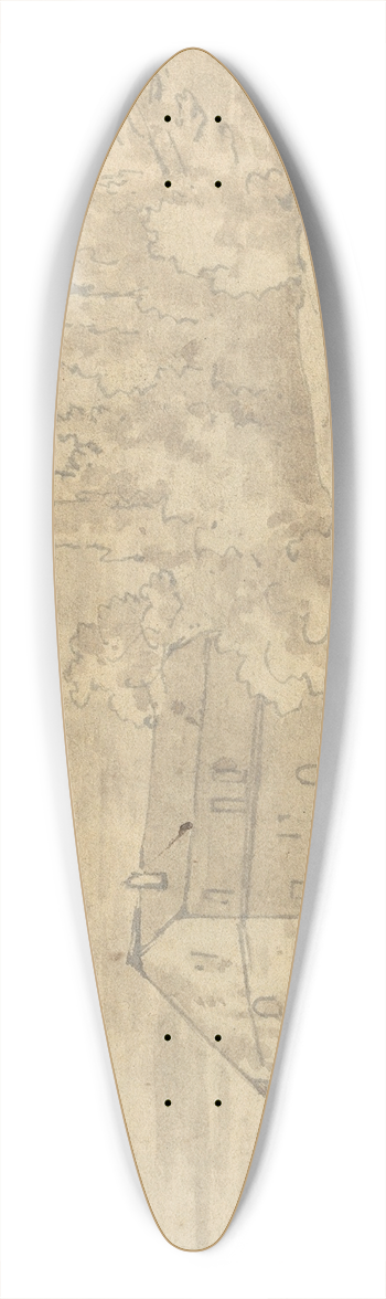 Joseph Wright of Derby - Landscape with Villa Surrounded by Trees 39.3 inch art pintail longboard deck