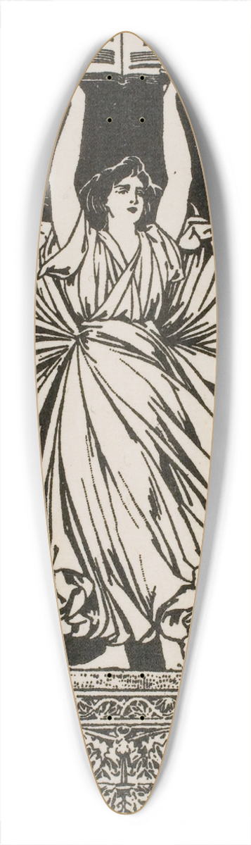 Josep Triad - Book-plate of Pau Salvat 39.3 inch art pintail longboard deck
