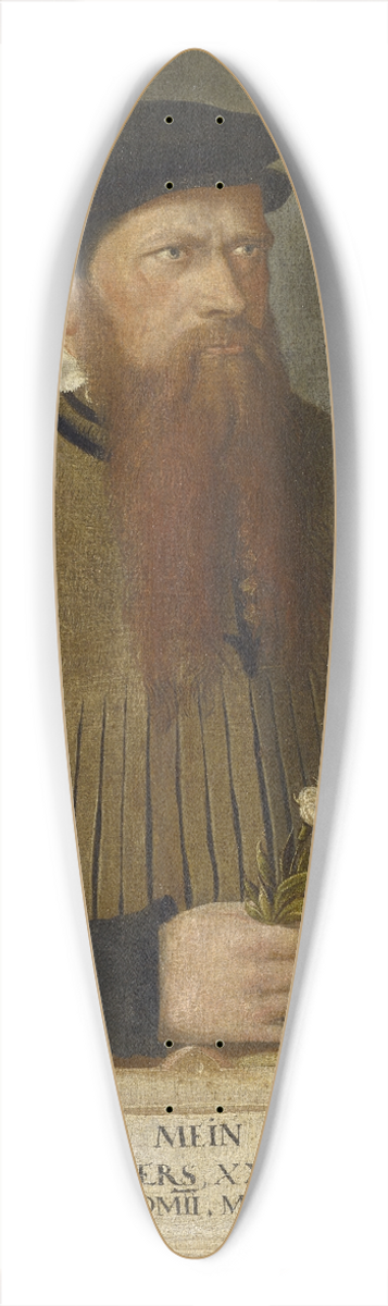 Jost Amman - Portrait of a Bearded Man 39.3 inch art pintail longboard deck