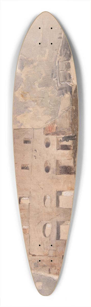 Jozef Brandt - Granary in Kazimierz on the Vistula 39.3 inch art pintail longboard deck