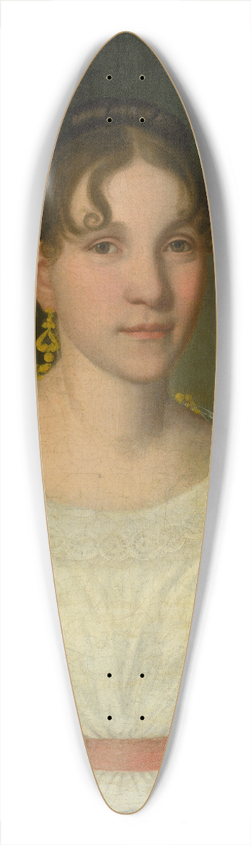 Jozef Czauczik - Portrait of a Young Woman in White (Mrs. Zgolay) 39.3 inch art pintail longboard deck