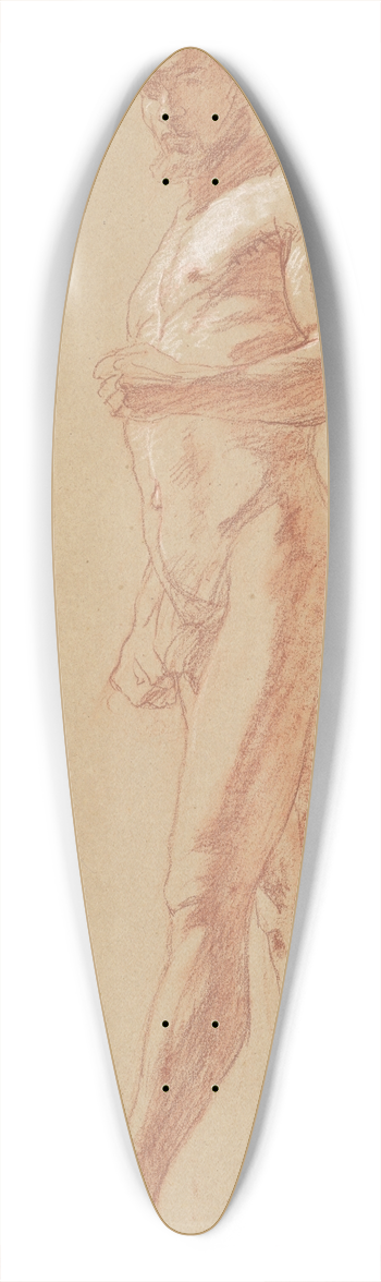 Jozef Hanula - Study of a standing male nude 39.3 inch art pintail longboard deck