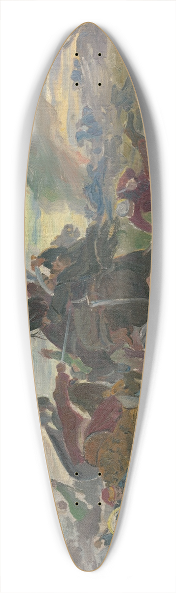 Jozef Hanula - The Death of Tomory in the Battle of Mohcs 39.3 inch art pintail longboard deck