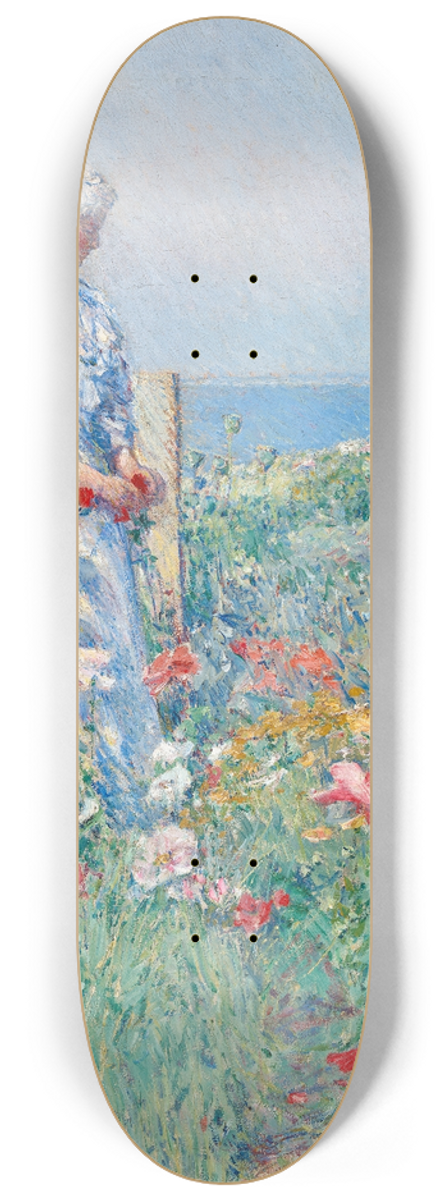 Childe Hassam - In the Garden (Celia Thaxter in Her Garden) 8.25 inch art skate deck