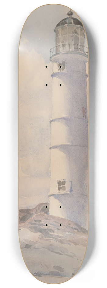 Childe Hassam - Lighthouse, Isle of Shoals 8.25 inch art skate deck