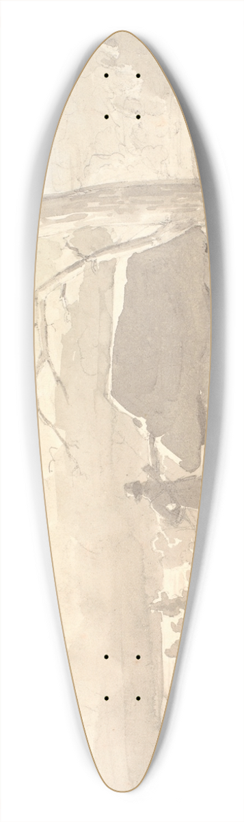 Jrgen Roed - Mneskinsbillede Jger ved en stendysse 39.3 inch art pintail longboard deck