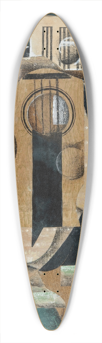 Juan Gris - A Guitar, Glasses and a Bottle 39.3 inch art pintail longboard deck