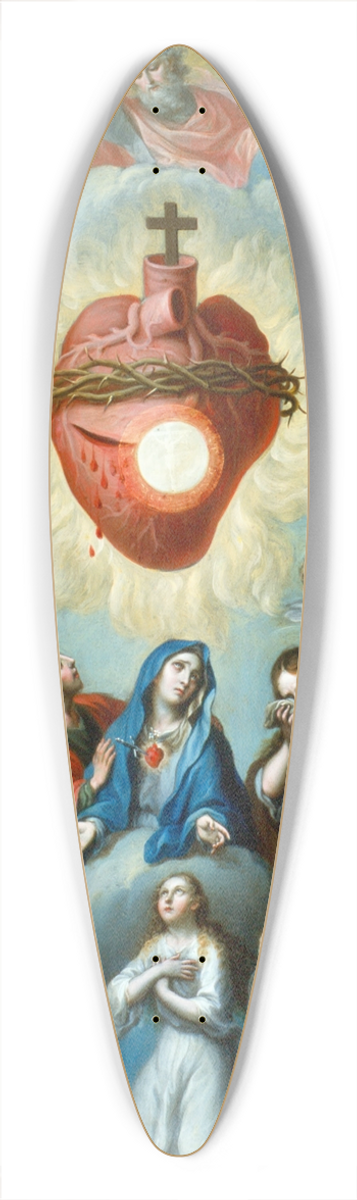 Juan Patricio Morlete Ruiz - The Heart of Jesus 39.3 inch art pintail longboard deck