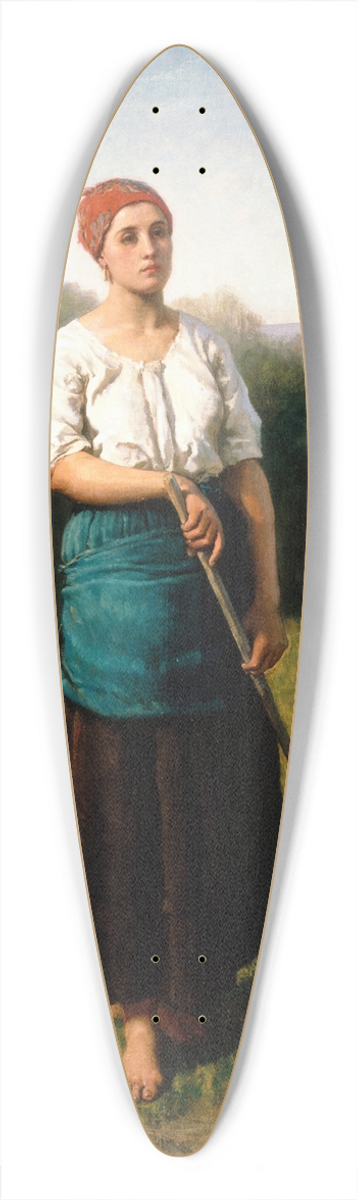 Jules Breton - A Girl with a Rake 39.3 inch art pintail longboard deck