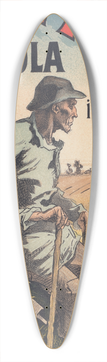 Jules Chret - La Terre 39.3 inch art pintail longboard deck