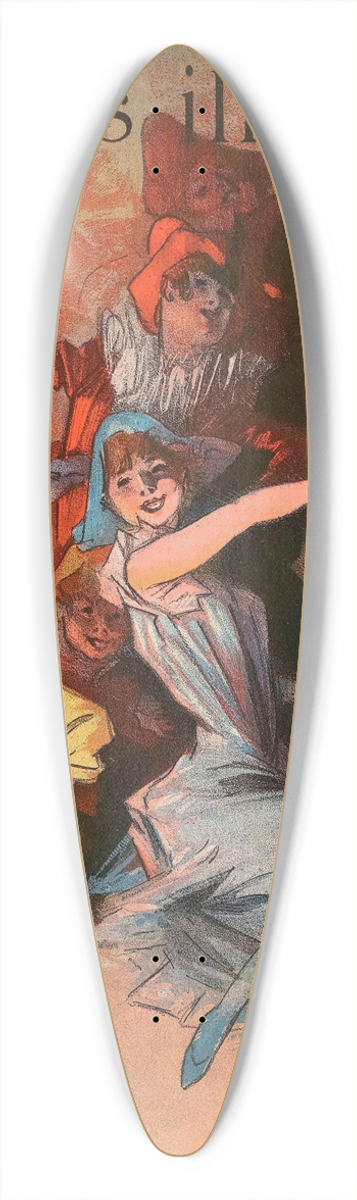 Jules Chret - Paris Illustr 39.3 inch art pintail longboard deck