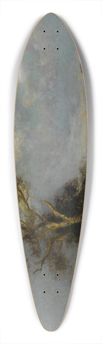 Jules Dupr - Landscape with Pond and Tree 39.3 inch art pintail longboard deck