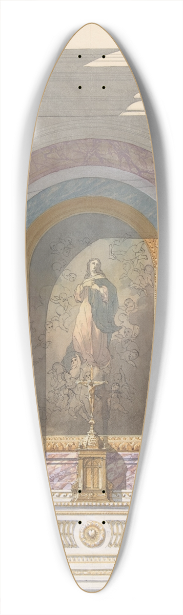 Jules-Edmond-Charles Lachaise - Design for Altar 39.3 inch art pintail longboard deck