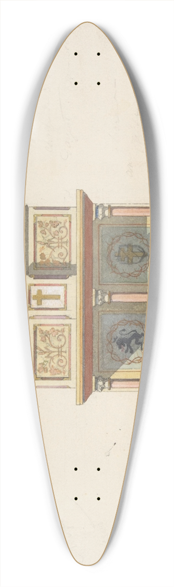 Jules-Edmond-Charles Lachaise - Design for an altar table surmounted by a crucifixion 39.3 inch art pintail longboard deck
