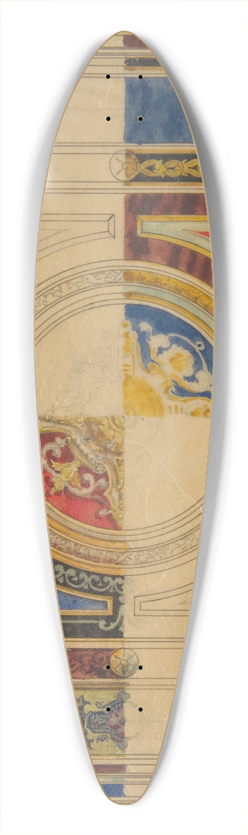 Jules-Edmond-Charles Lachaise - Design for a paneled ceiling with alternative decorations 39.3 inch art pintail longboard deck