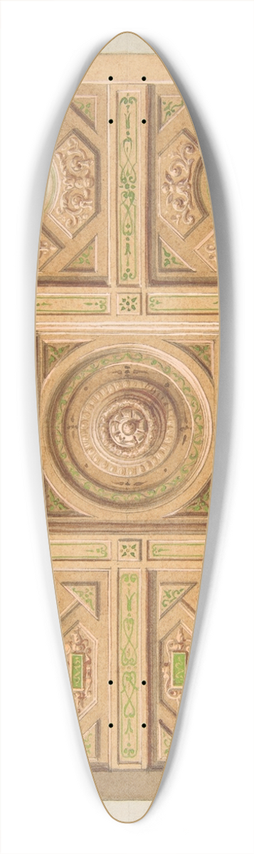 Jules-Edmond-Charles Lachaise - Design for a paneled ceiling with painted decoration 39.3 inch art pintail longboard deck