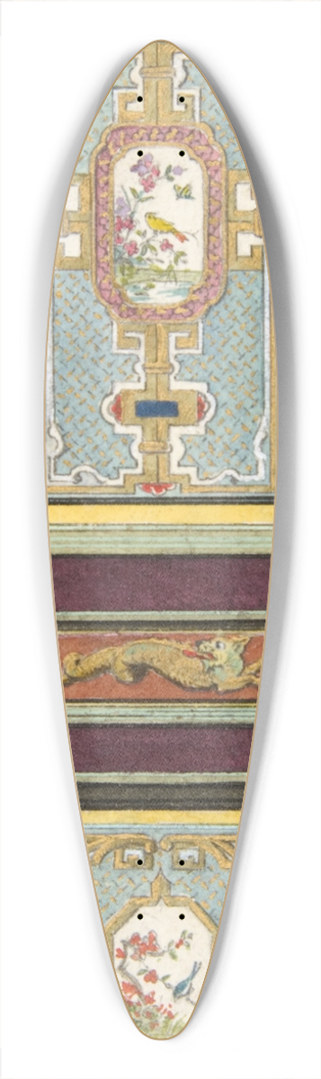 Jules-Edmond-Charles Lachaise - Design for the decoration of a door with Chinese motifs 39.3 inch art pintail longboard deck