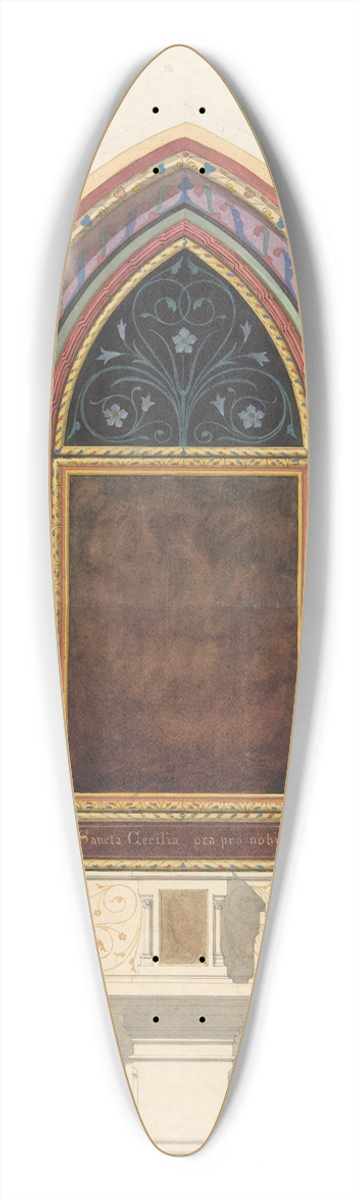 Jules-Edmond-Charles Lachaise - Elevation of a design for an altar and painted wall decoration 39.3 inch art pintail longboard deck