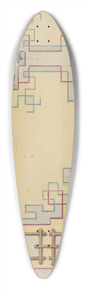 Jules-Edmond-Charles Lachaise - Partial design for ceiling decorated in chinese motifs 39.3 inch art pintail longboard deck