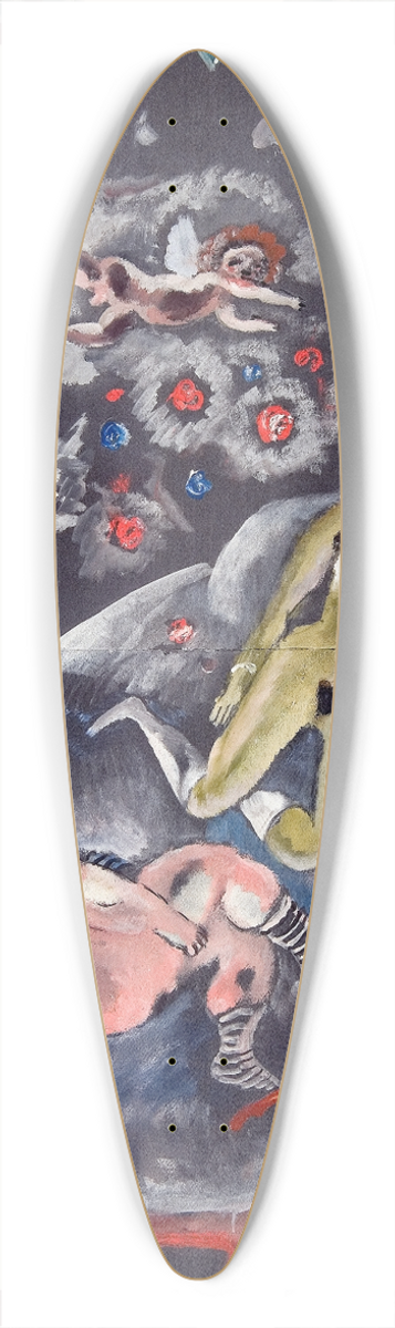 Jules Pascin - Two Figures and Cupid 39.3 inch art pintail longboard deck