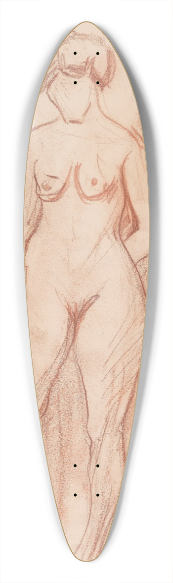 Jules Schmalzigaug - Standing Nude 39.3 inch art pintail longboard deck