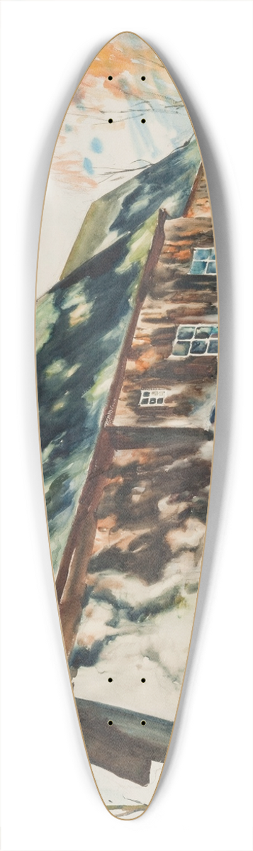 Julian Falat - Church in Osiek 39.3 inch art pintail longboard deck