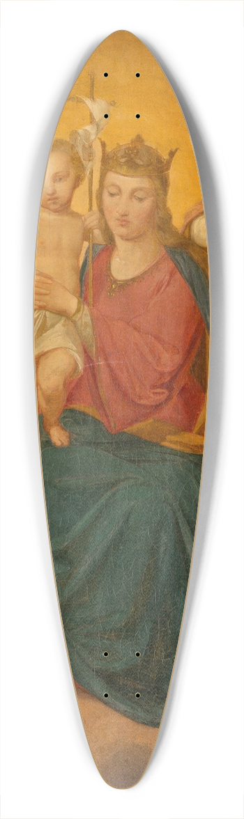 Julius Hbner - Virgin Mary and Child 39.3 inch art pintail longboard deck