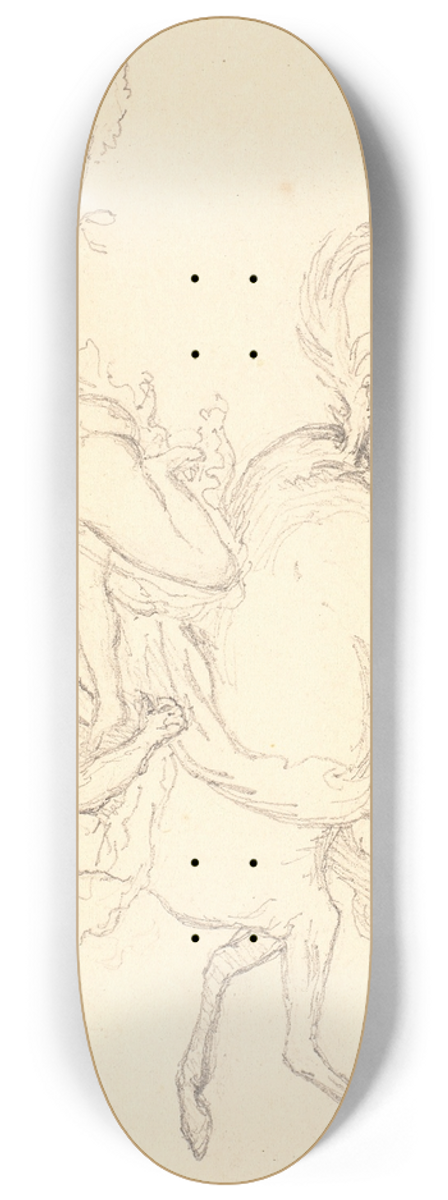 Christen Kbke - Bacchantinde siddende p ryggen af en bagbunden Kentaur. Pompejiansk motiv 8.25 inch art skate deck