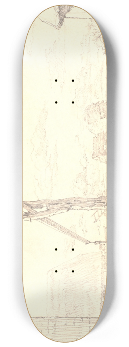 Christen Kbke - Brndvippe i en bondegrd, solskin 8.25 inch art skate deck