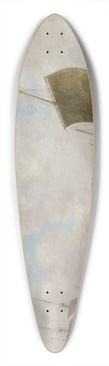 Julius Porcellis - Rough Sea with Ships 39.3 inch art pintail longboard deck