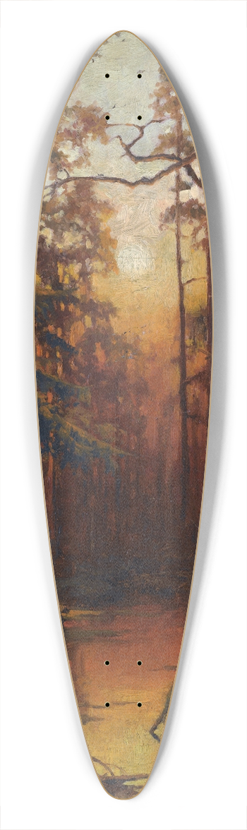 Julius Sergius Klever - Forest Sunset 39.3 inch art pintail longboard deck