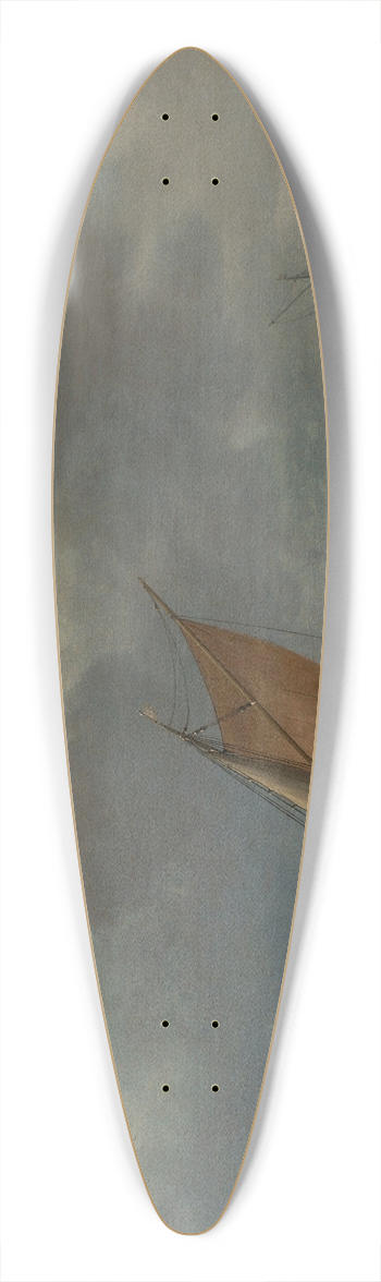 Justus de Verwer - Ships on the Haarlemmermeer with additional vessels in the distance 39.3 inch art pintail longboard deck