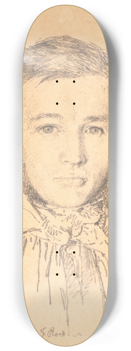 Christen Kbke - Portrait of Jrgen Roed 8.25 inch art skate deck