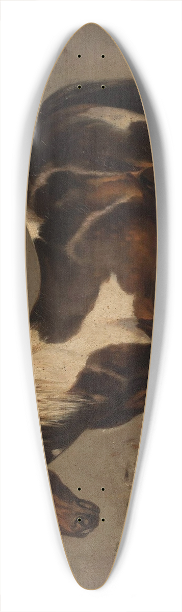 Jzef Brodowski - Horse with the barn in the background 39.3 inch art pintail longboard deck